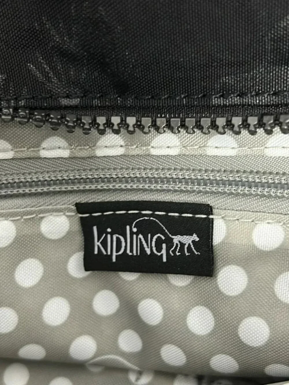 Kipling Black Nylon Jacquard Shoulder Bag